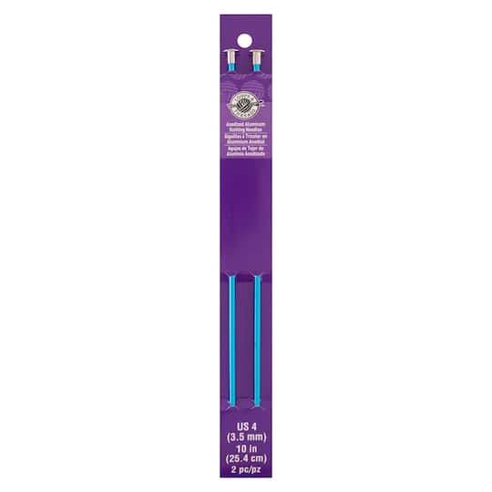 10" Anodized Aluminum Knitting Needles by Loops & Threads